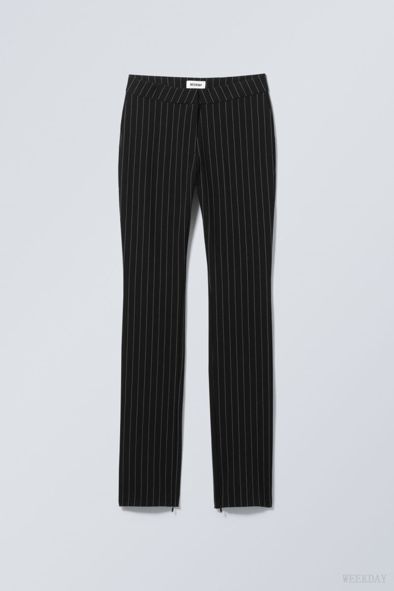 Weekday Dessa slim Trousers Pinstripe | XCPY2470