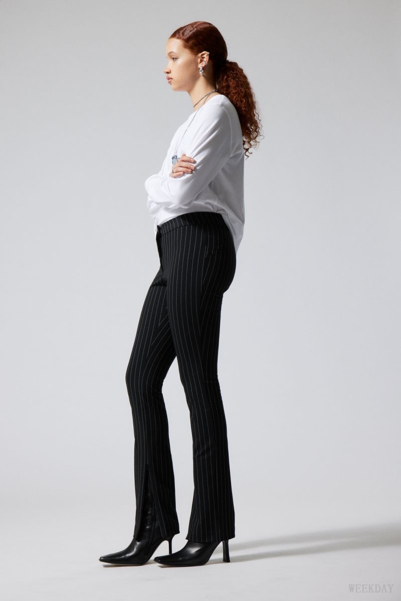 Weekday Dessa slim Trousers Pinstripe | XCPY2470