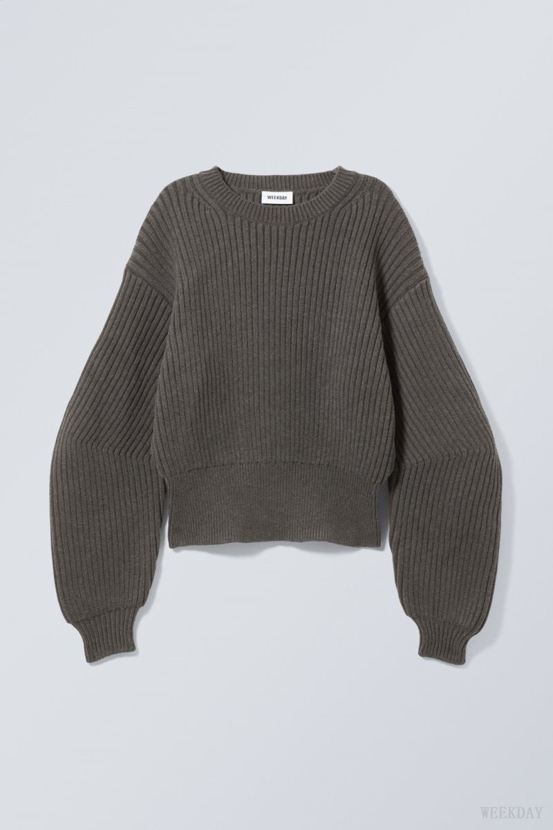 Weekday Dion Sculptural Sweater Dark Mole | GPLF9701