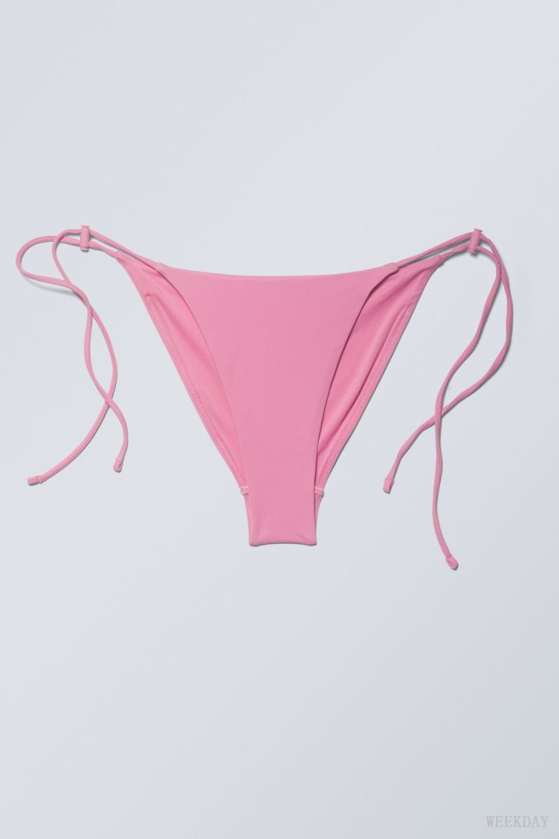 Weekday Drawstring Bikini Bottoms Pink | SJDL1656