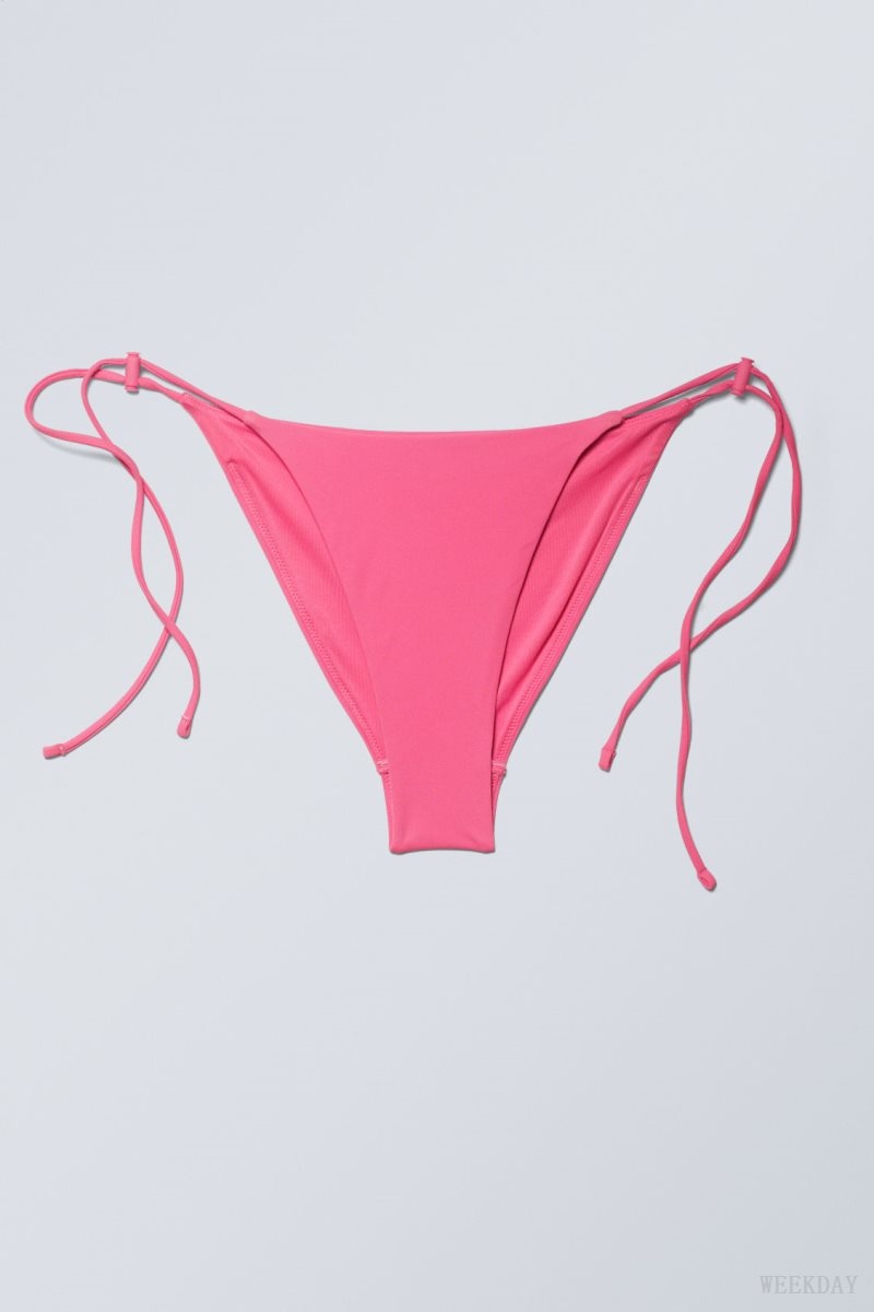 Weekday Drawstring Bikini Bottoms Pink | YJZZ3300