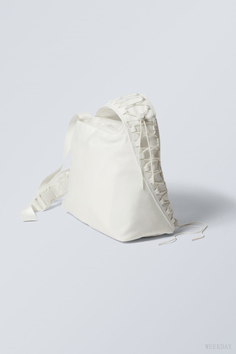 Weekday Drawstring Shoulder Bag White | AAYH7104