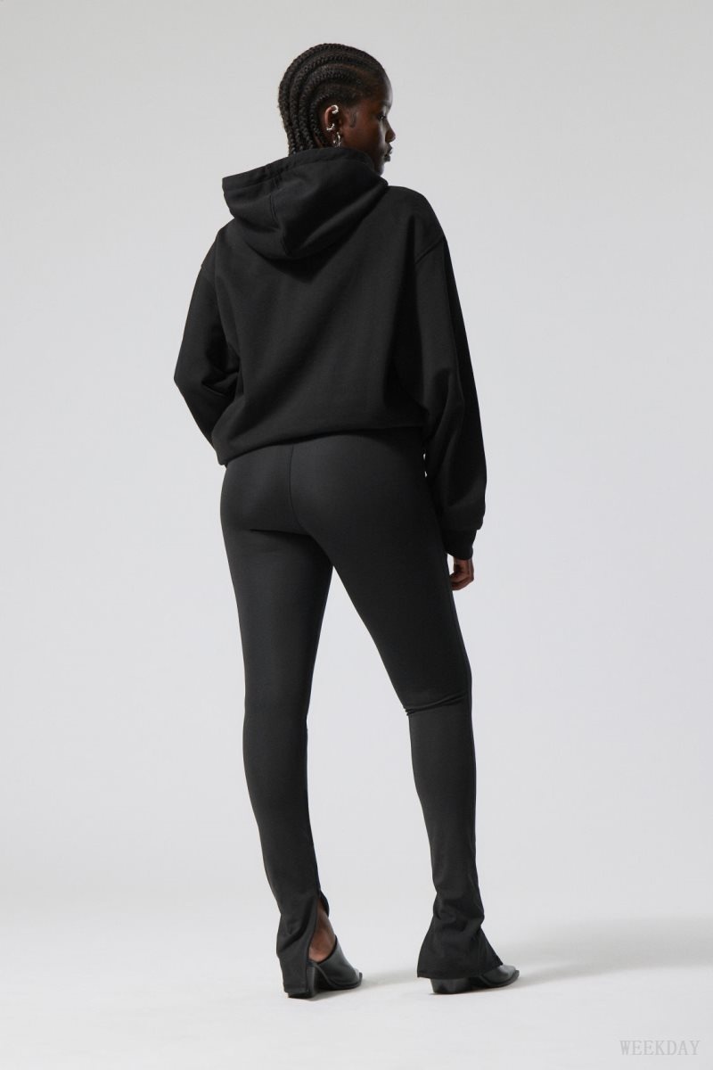 Weekday Drew Zip Tights Black | CGRW3338