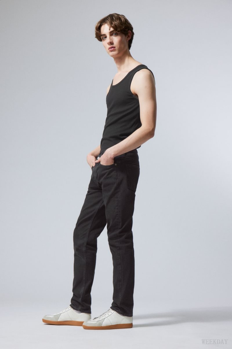 Weekday Easy Regular Straight Jeans Black | ZVVS7943