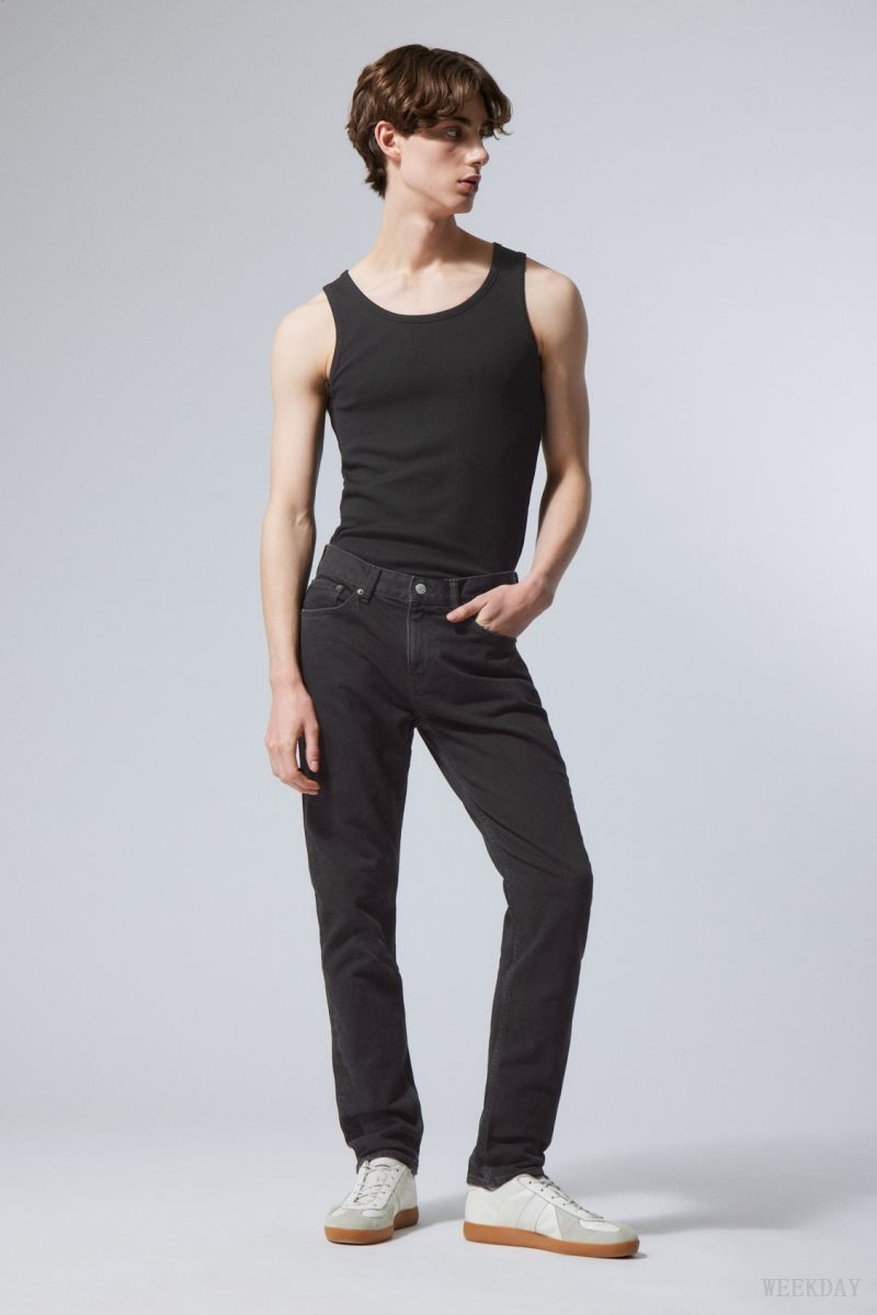 Weekday Easy Regular Straight Jeans Black | ZVVS7943