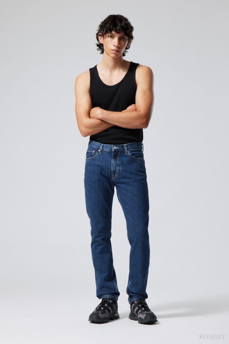 Weekday Easy Regular Straight Jeans Blue | ZNQS8064