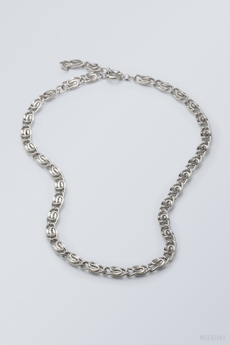 Weekday Eli Chain Necklace Silver | LEKY6416