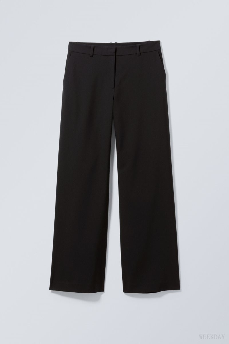 Weekday Emily Low Waist Suiting Trousers Black | VVHN3174