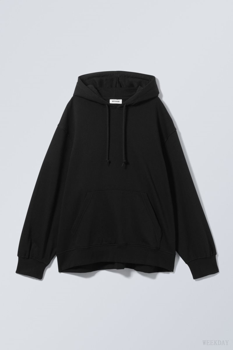 Weekday Essence Relaxed Hoodie Black | DTUD1268