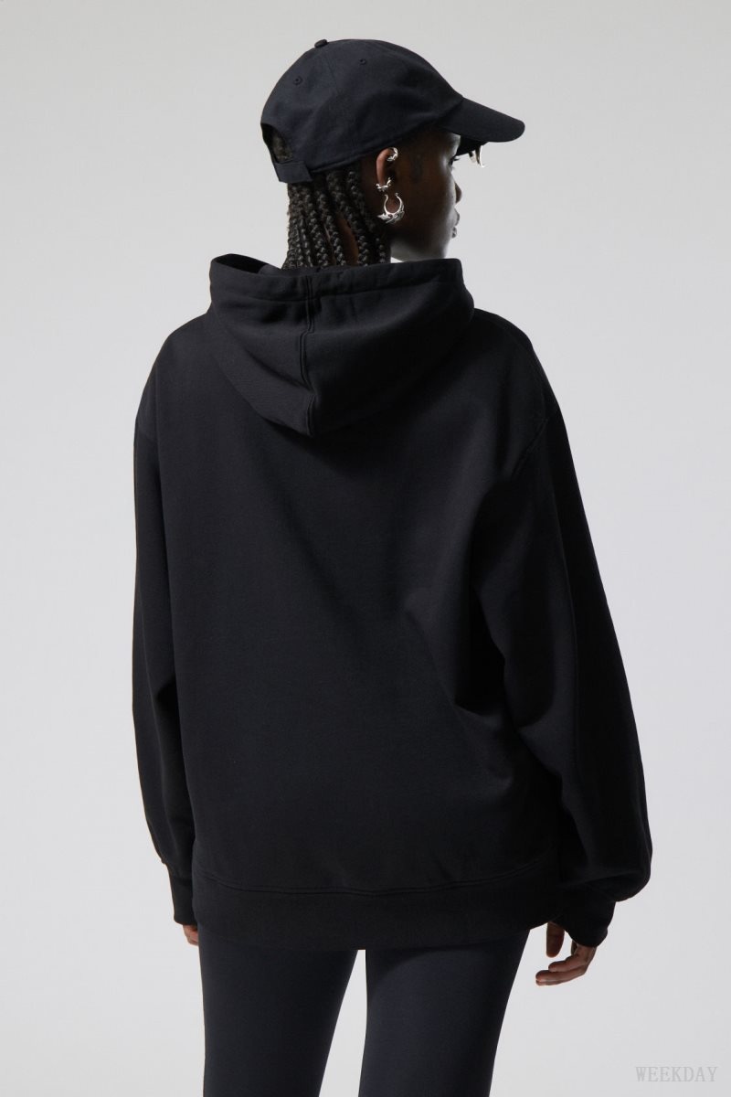 Weekday Essence Relaxed Hoodie Black | DTUD1268