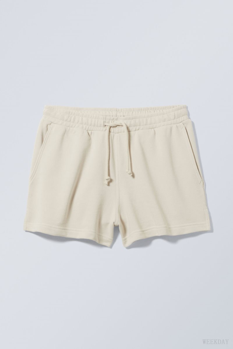 Weekday Essence Standard Sweatshorts White | QZUH4800