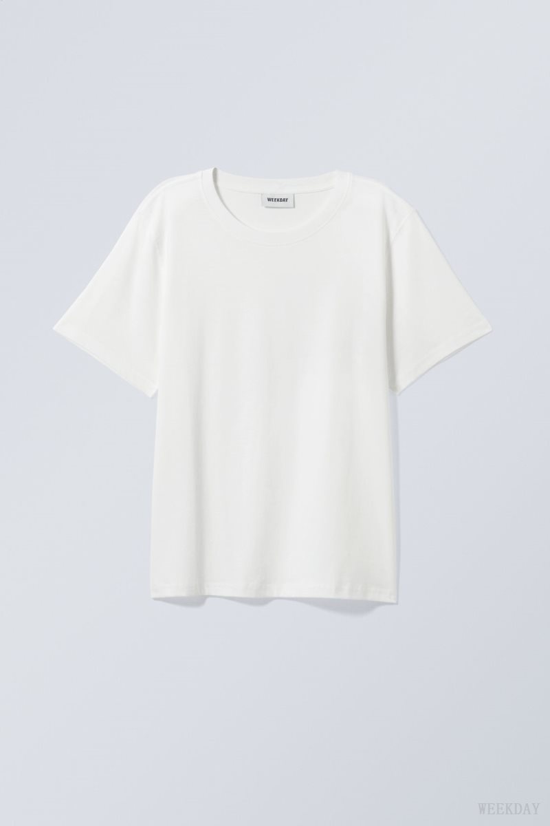 Weekday Essence Standard T-shirt White Light | DXVU1829