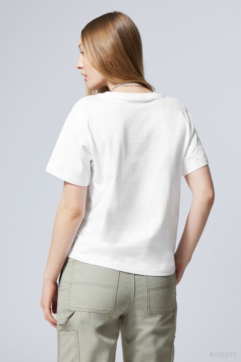 Weekday Essence Standard T-shirt White Light | DXVU1829