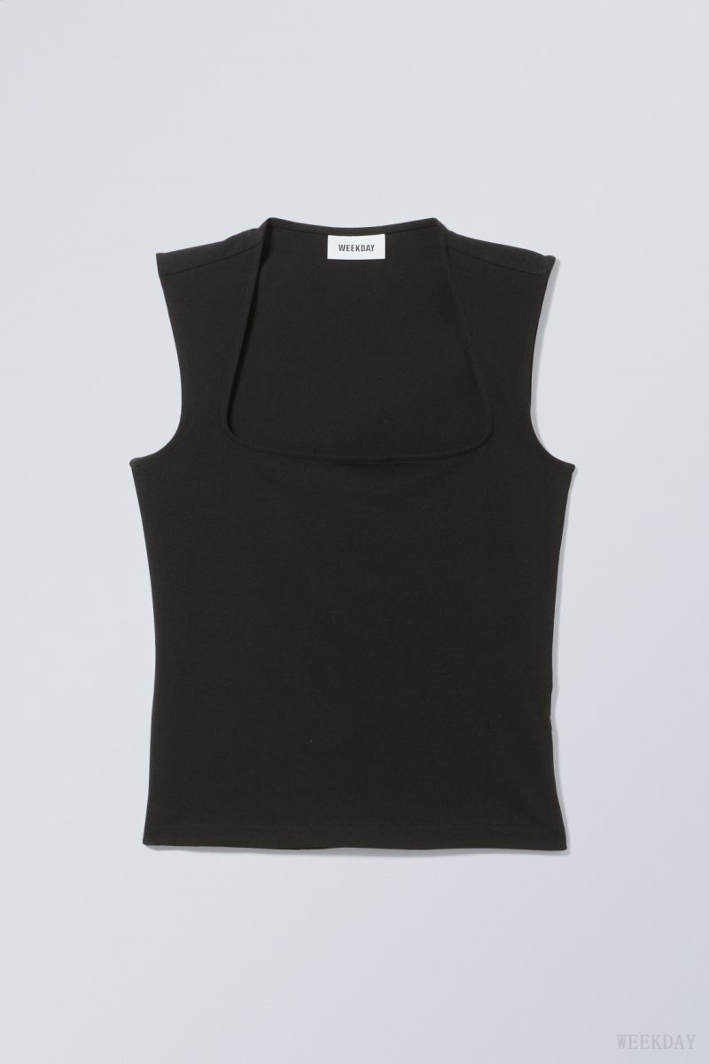 Weekday Esti Tank Top Black | DPHU1712