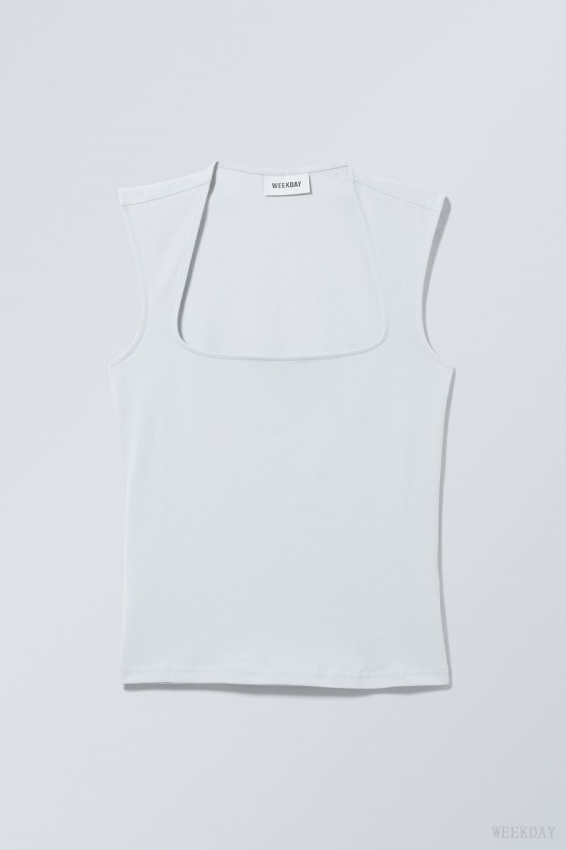 Weekday Esti Tank Top Light Blue | MVSH4396