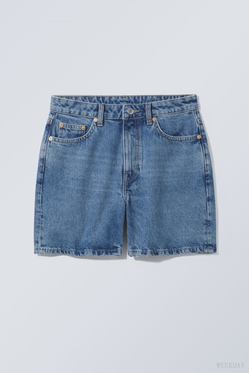 Weekday Eya Denim Shorts Blue | EUGH2688