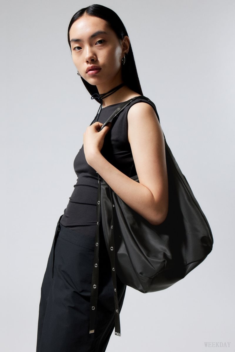 Weekday Eyelet Shoulder Bag Black | UAPQ8763