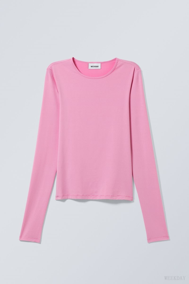 Weekday Fine Long sleeve Pink | IHSW6084