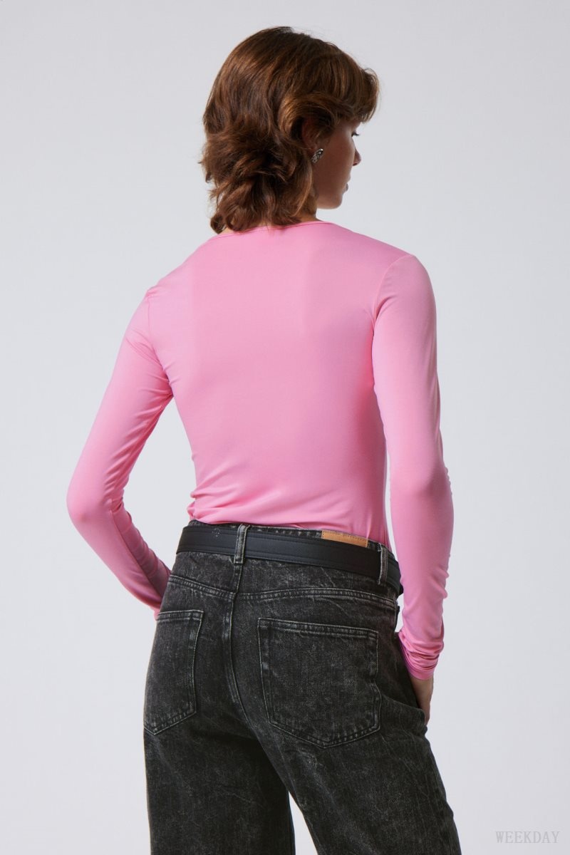 Weekday Fine Long sleeve Pink | IHSW6084