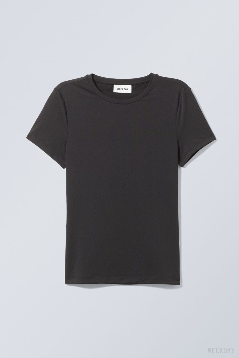 Weekday Fine T-shirt Black | TDPW4512