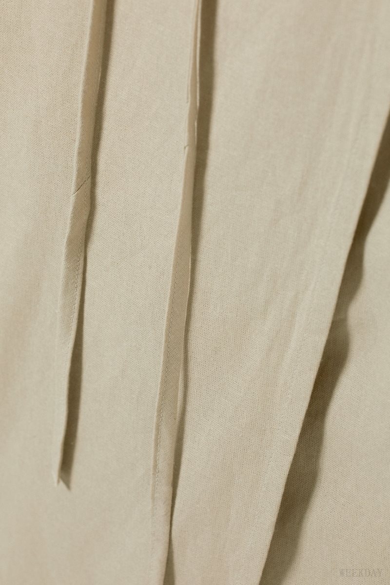 Weekday Fold Linen Mix Long Skirt Beige | GFIR4516