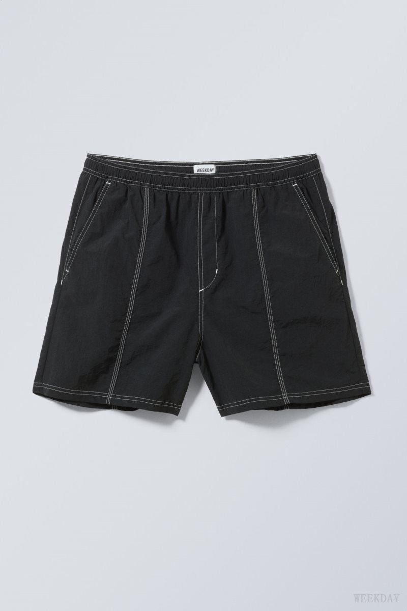 Weekday Fred Relaxed Shorts Black | ASDF2111