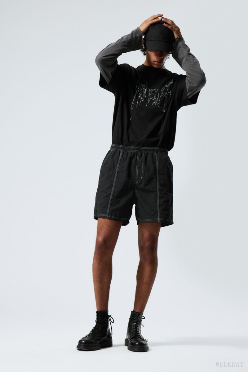 Weekday Fred Relaxed Shorts Black | ASDF2111