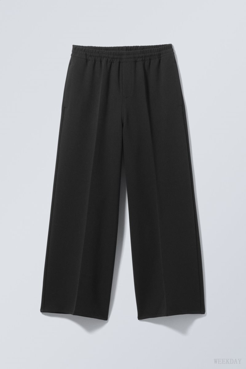 Weekday Gabriel Loose Trousers Black | IMQG2856