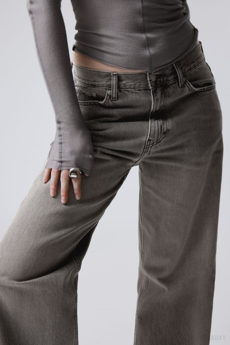 Weekday Galaxy Loose Straight Jeans Grey | NFST8236