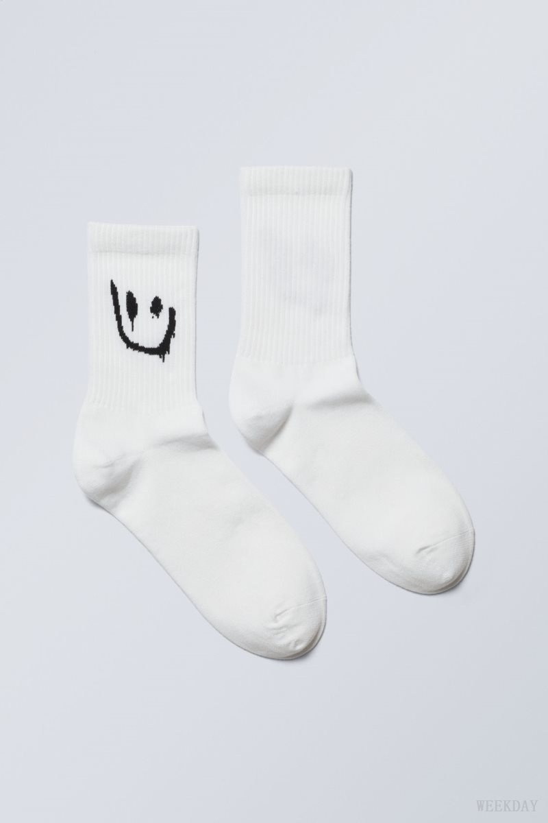 Weekday Graphic Sport Sock Drippy Smiley | ESKQ6033