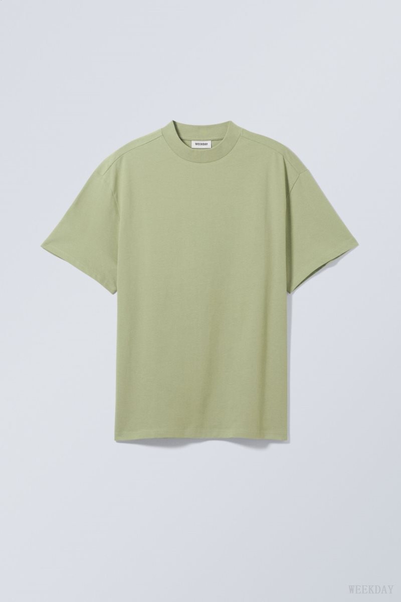 Weekday Great Heavyweight T-shirt Green | VSTJ6250