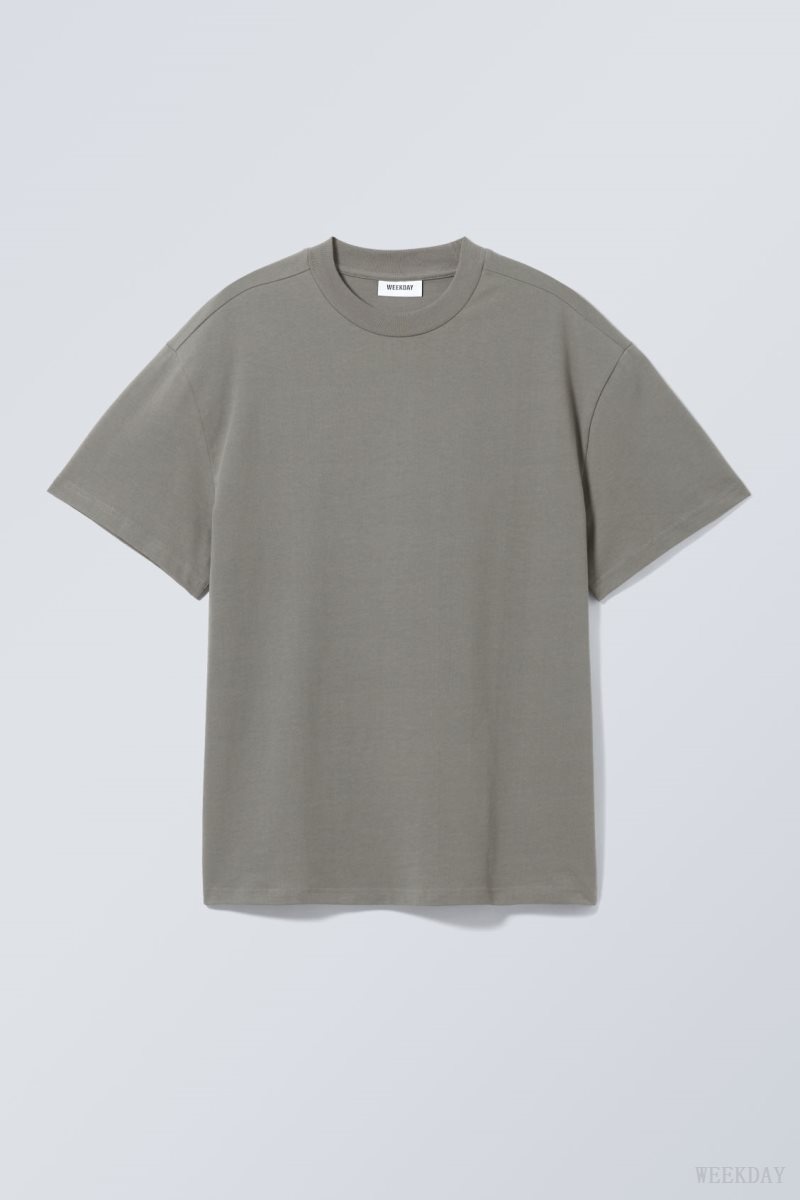 Weekday Great Heavyweight T-shirt Grey | NUYF1575