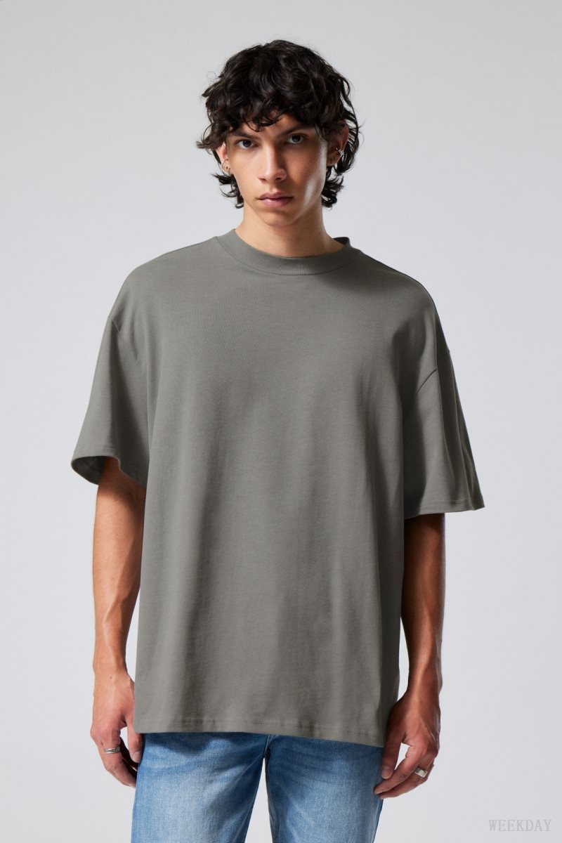 Weekday Great Heavyweight T-shirt Grey | NUYF1575