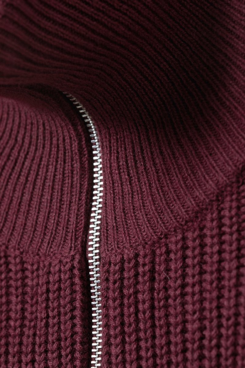 Weekday Harry Wool Blend Sweater Burgundy | PFQB8704