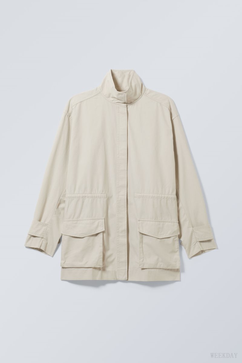 Weekday Hayden Workwear Jacket Beige | DIYY7156