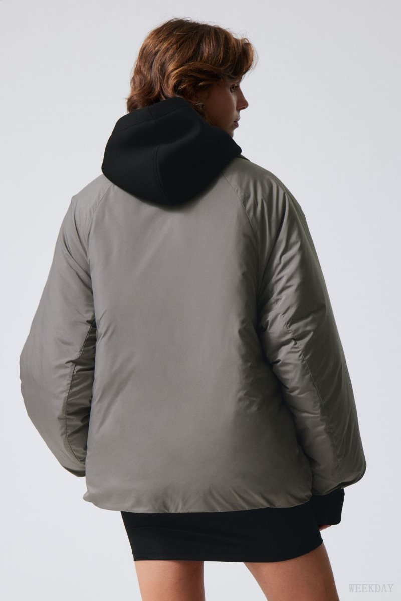 Weekday Helena Padded Jacket Grey | UOCK8550