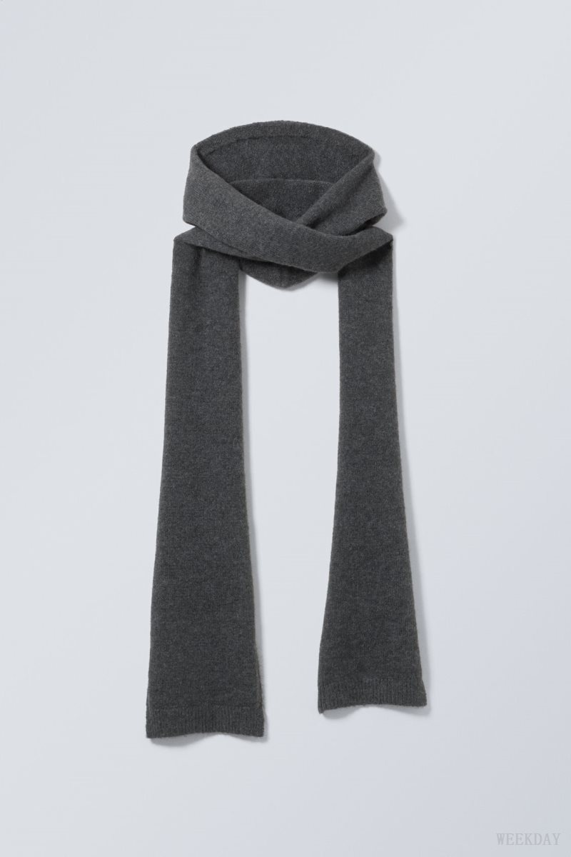 Weekday Hood Scarf Dark Grey | JGMU5765