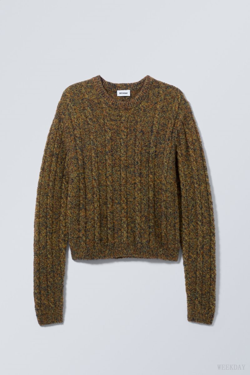 Weekday Jesper Wool Blend Knit Sweater Dusk Moss | KVSB6623