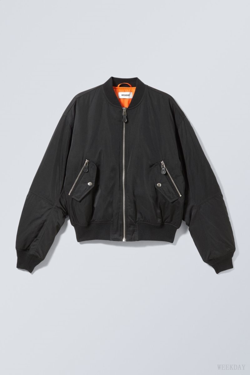 Weekday Jon Bomber Jacket Black | OIFY6613