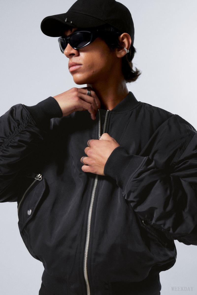 Weekday Jon Bomber Jacket Black | OIFY6613