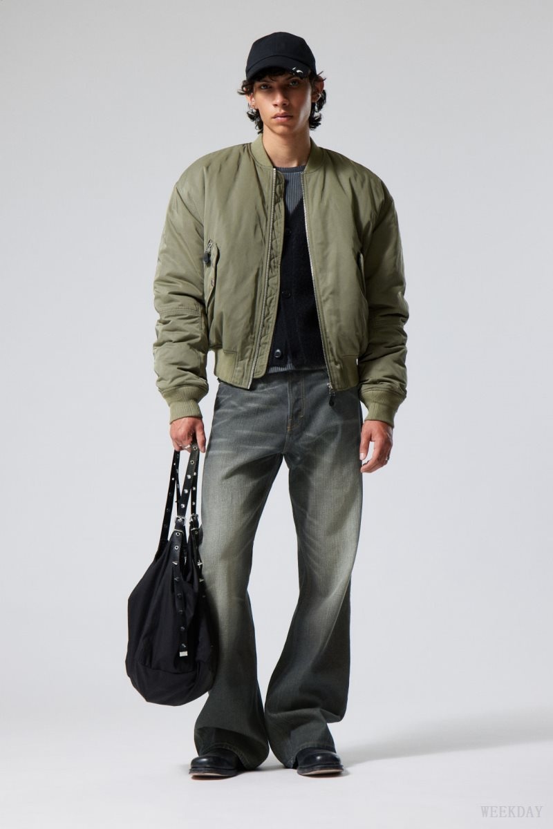 Weekday Jon Bomber Jacket Khaki Green | TOVG4795