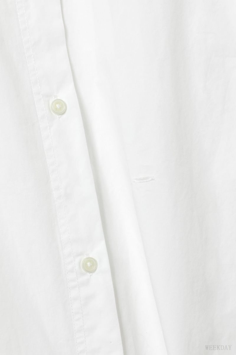 Weekday June Fitted Shirt White | FOCO2842