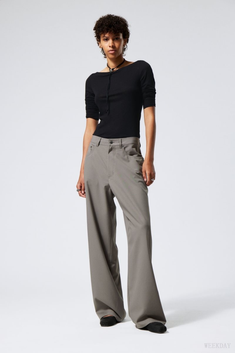 Weekday Juun Baggy Trousers Grey | BMBD8286