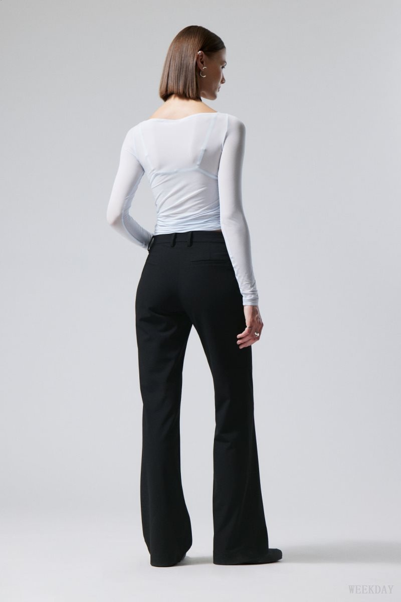 Weekday Kate Flared Suiting Trousers Black | JLUE0780