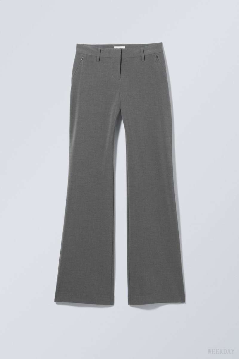 Weekday Kate Flared Suiting Trousers Dark Grey | VTJJ5925