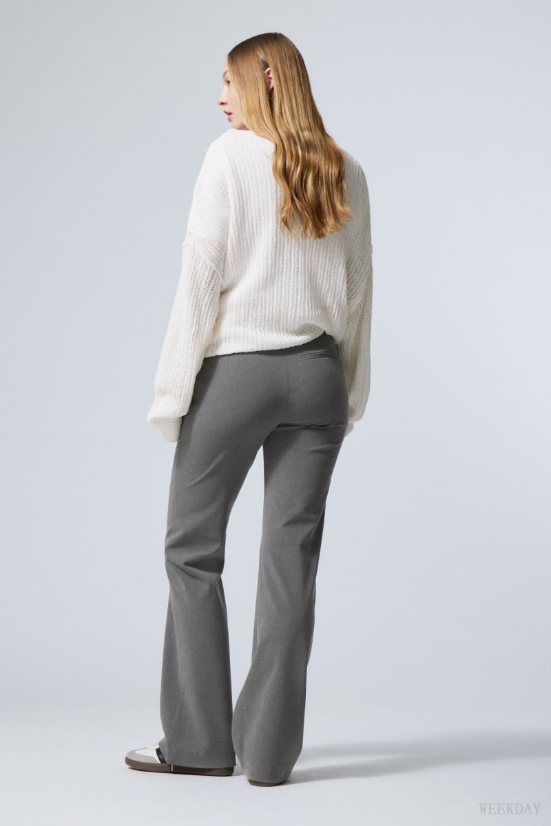 Weekday Kate Flared Suiting Trousers Dark Grey | VTJJ5925