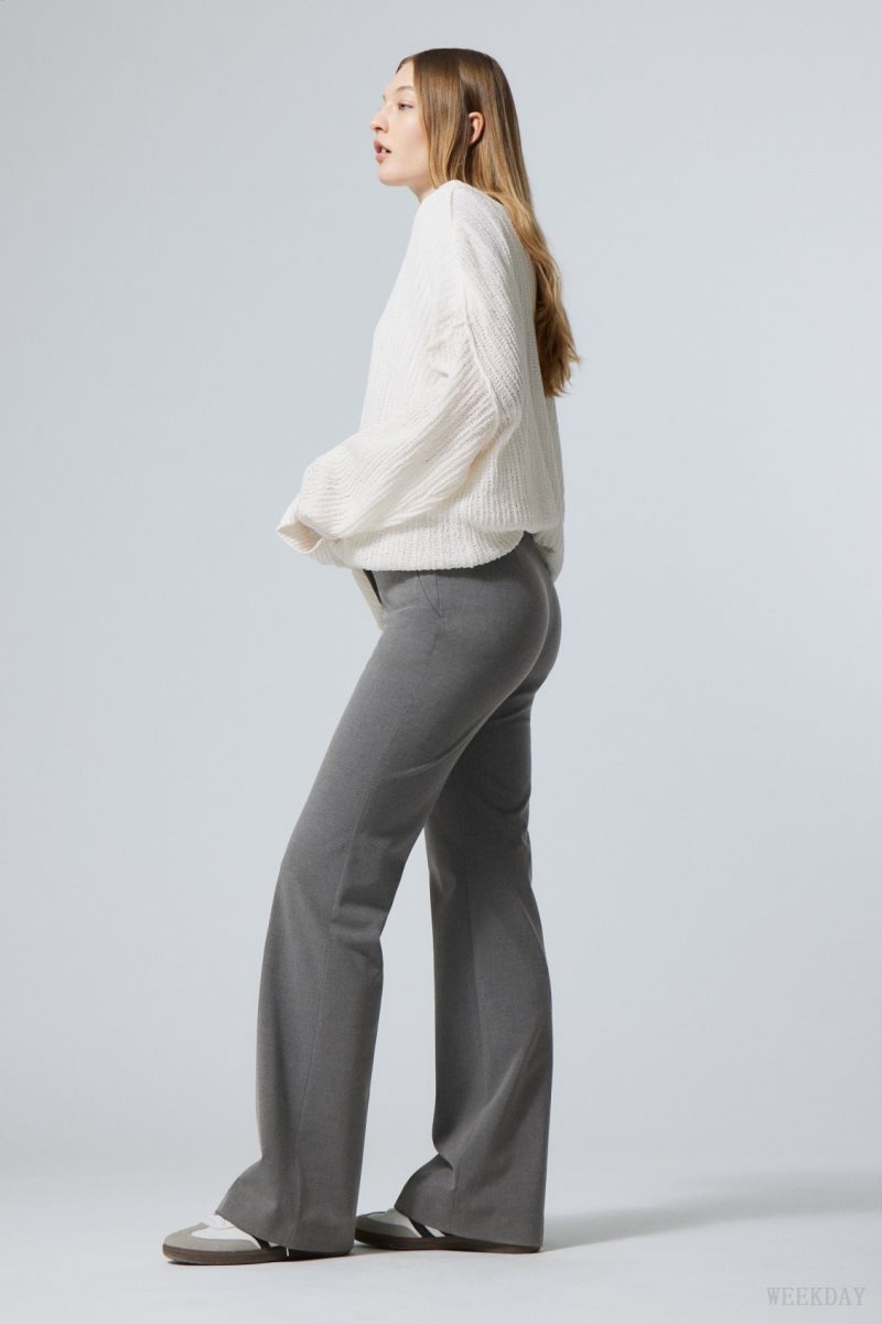 Weekday Kate Flared Suiting Trousers Dark Grey | VTJJ5925