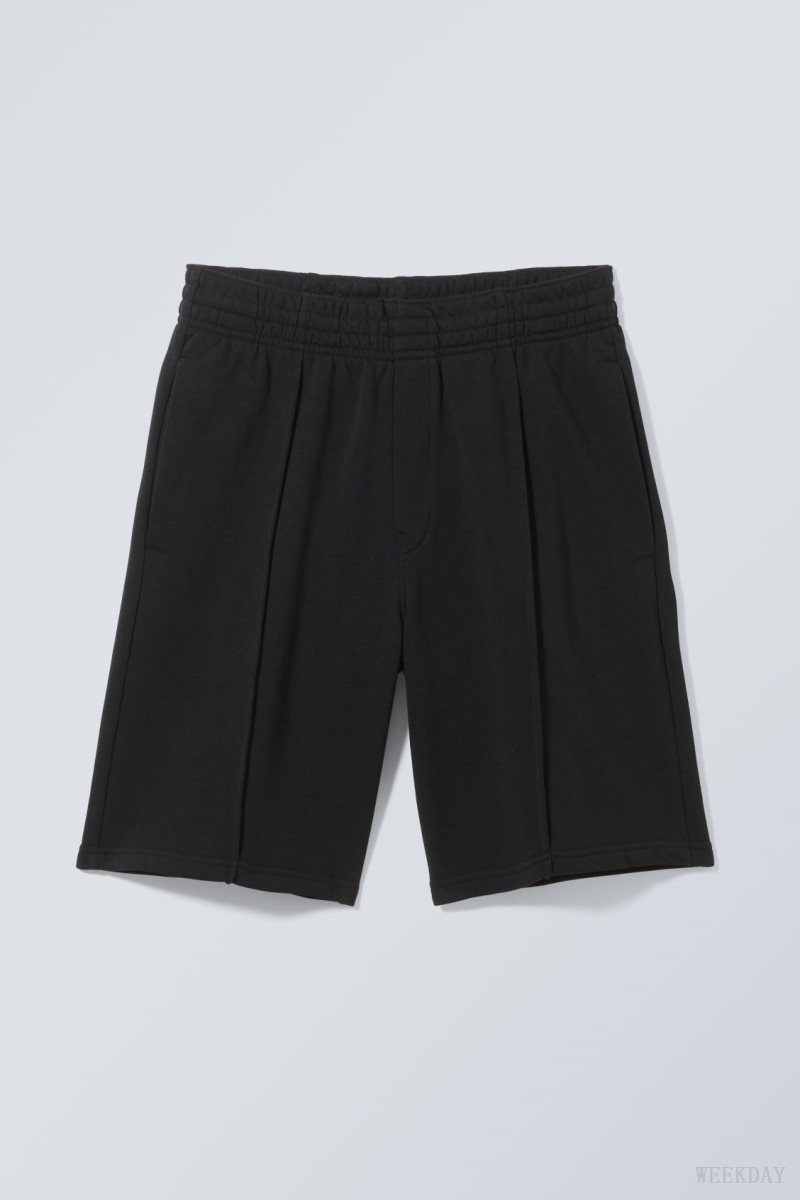 Weekday Ken Terry Lightweight Shorts Black | JDQT6951