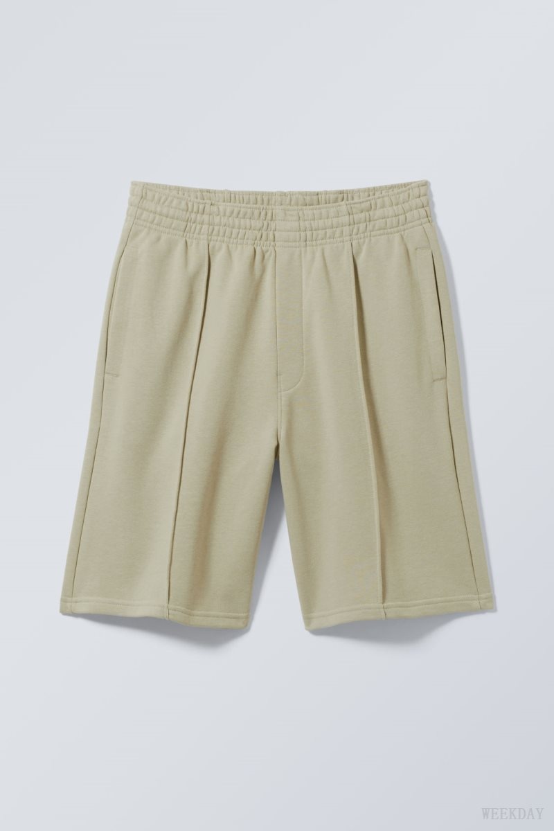 Weekday Ken Terry Lightweight Shorts Khaki | IXDN7288