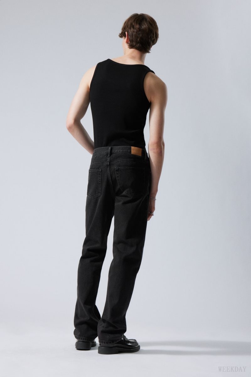 Weekday Klean Regular Straight Jeans Black | WARI7480